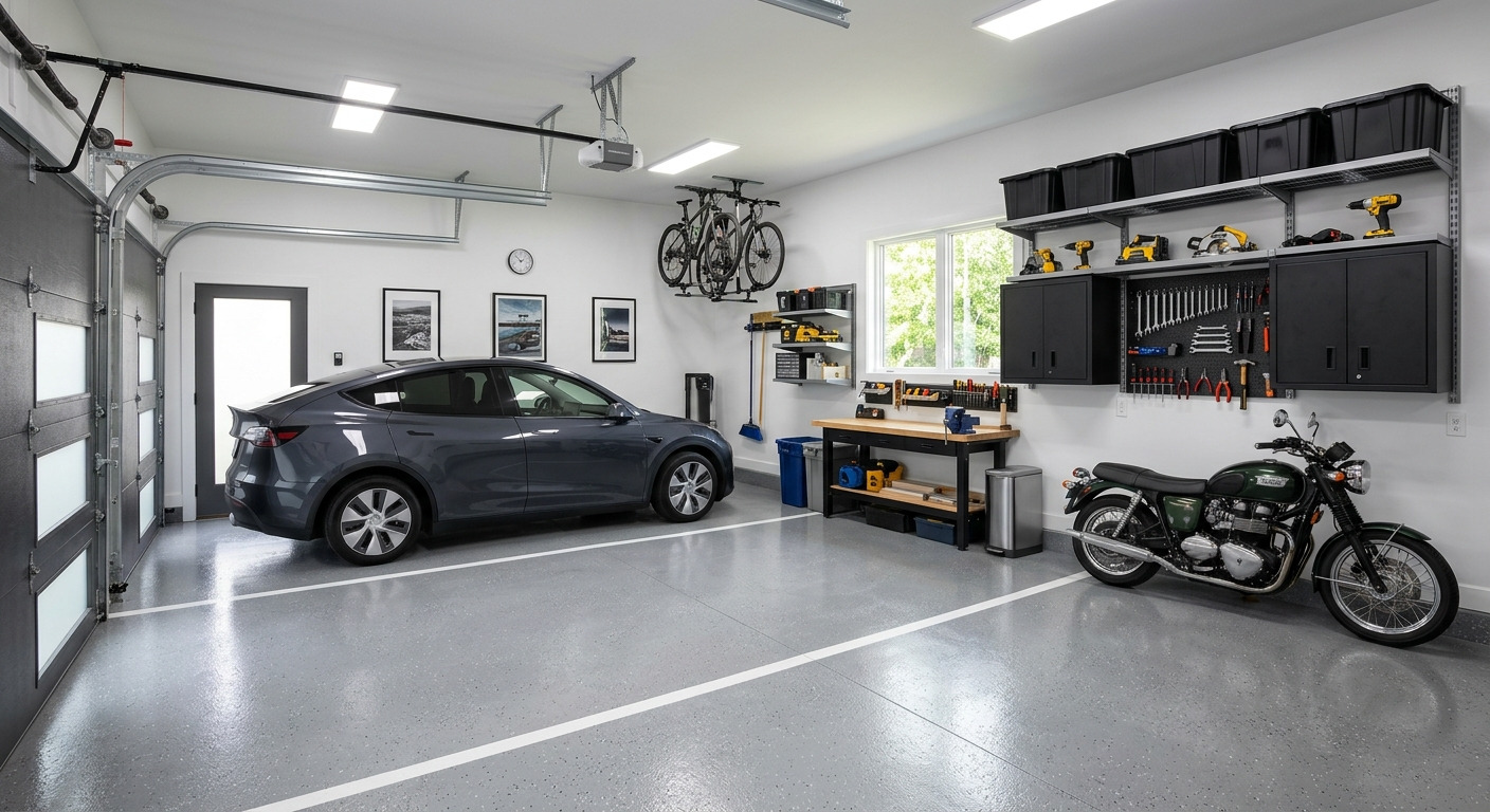 Finished garage conversion interior