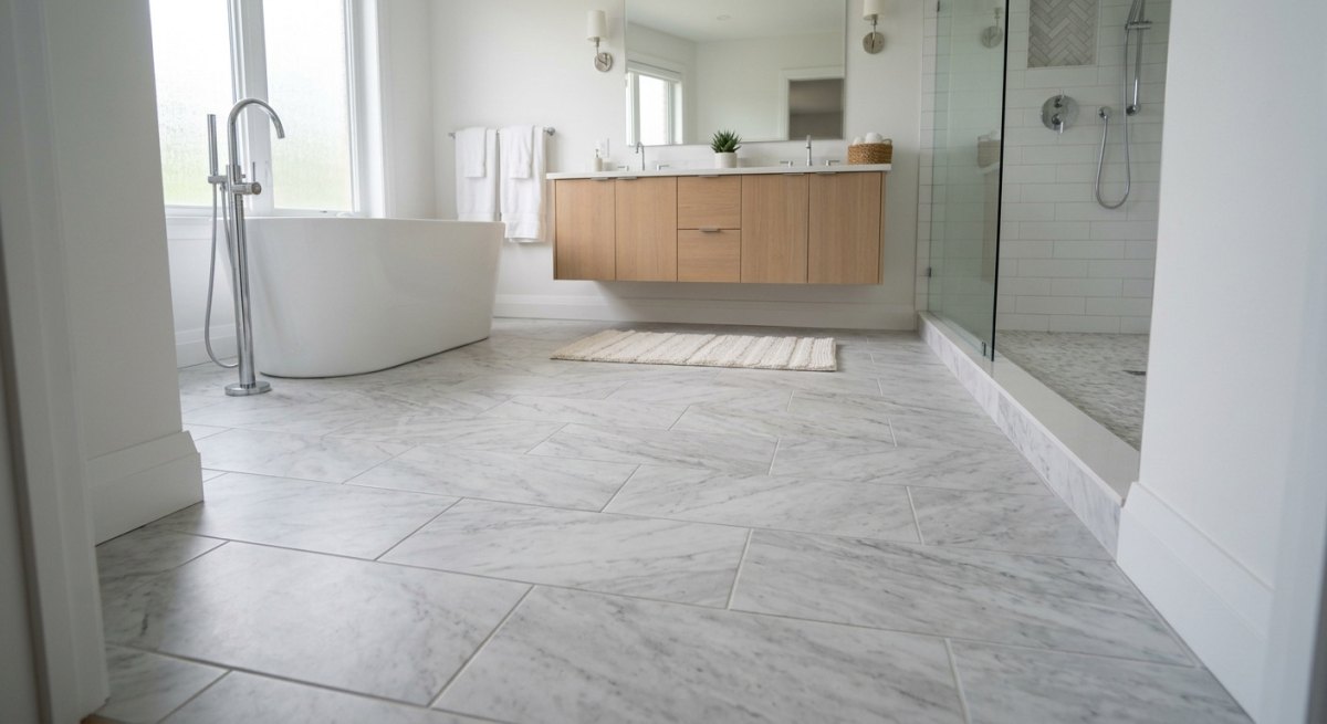 The floor is part of the whole bathroom